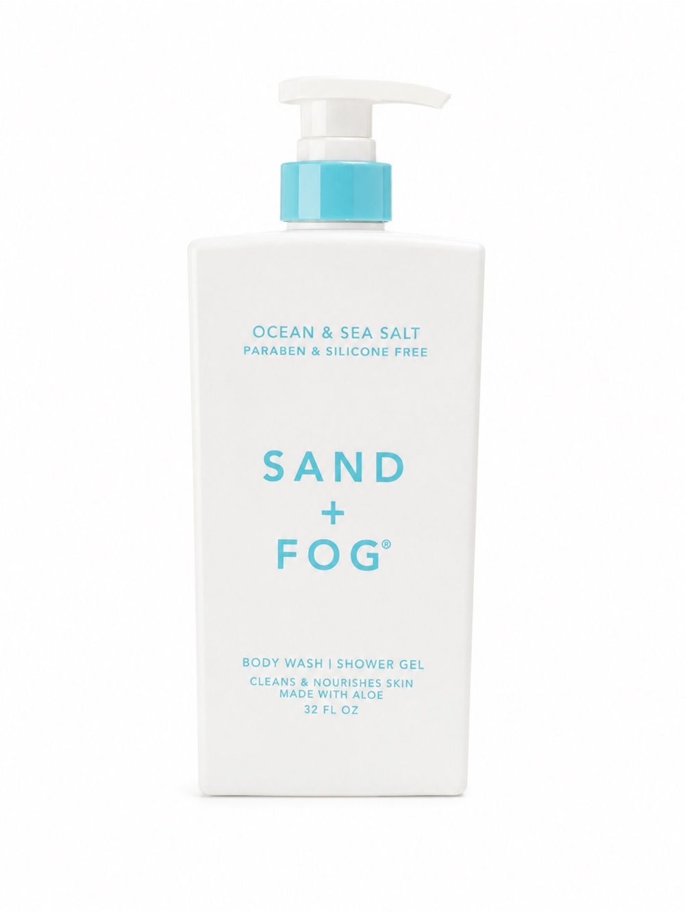Sand + Fog Ocean & Sea Salt Body Wash - White with Aqua Accents
